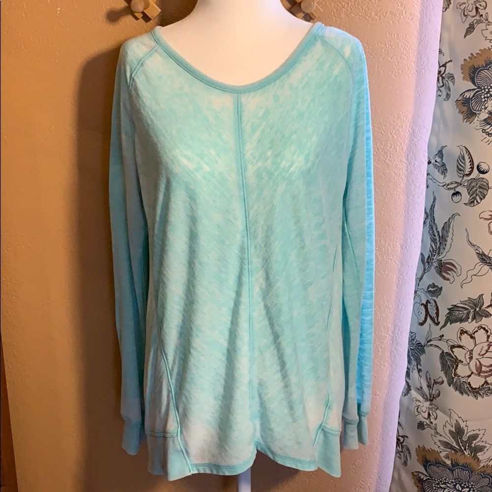 Green Tea Burnout Yoga Long Sleeve Shirt Size Medium